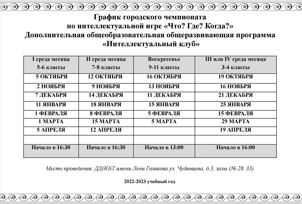 Городской школьный интеллектуальный клуб 