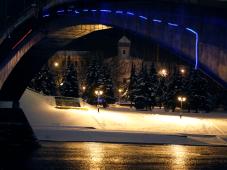 В ночь с 18 на 19 января 2017 г. Великий Новгород. Организованное массовое зимнее купание на берегу реки Волхов. Фото Игоря Белова