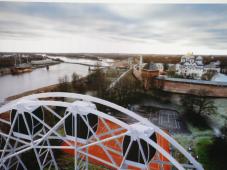 30 марта 2016 г. Великий Новгород. Визуализация возможной установки всесезонного колеса обозрения в Кремлевском парке. Фото Игоря Белова